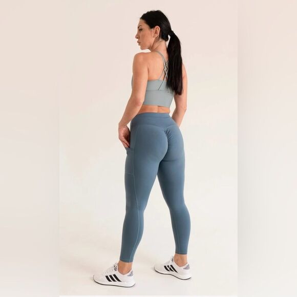 Pro-Fit Basic High Waist Tummy Control Butt Lifting Legging in MAUVE PINK - Picture 3 of 10